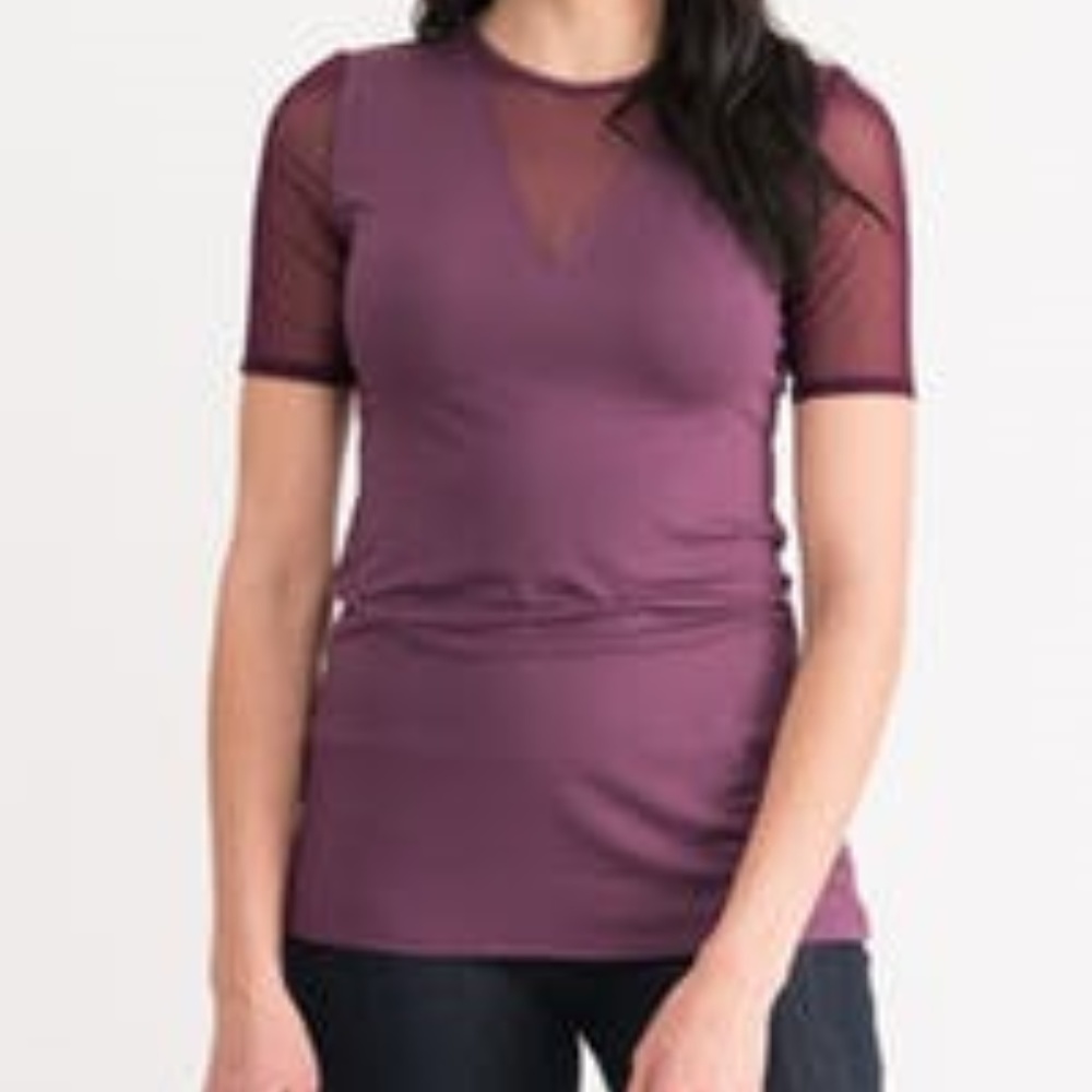 Sheer Tee V-Neck Purple